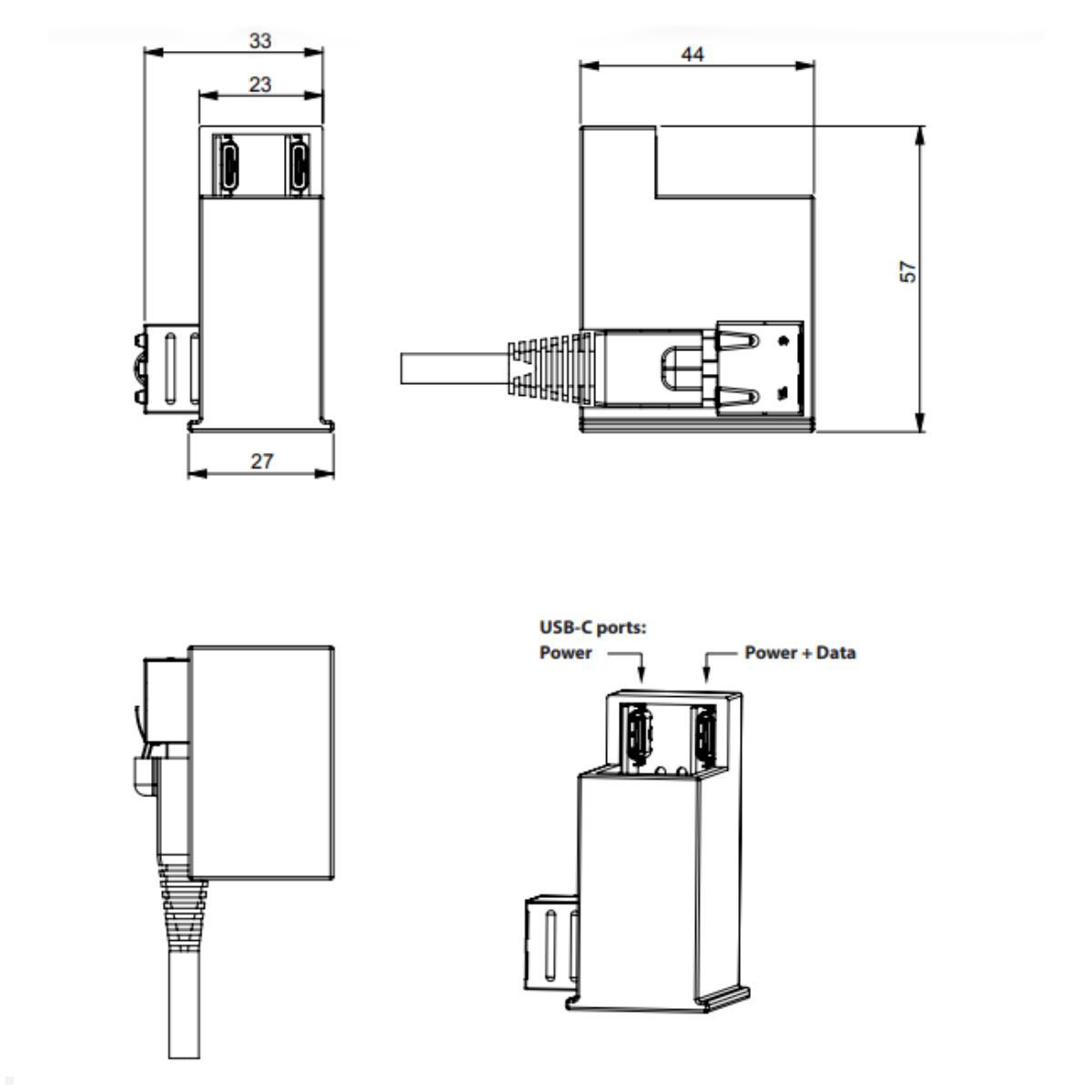 Unterputz Charger über Ethernet mit Lightning smart things s28 L, Zeichnung Unterputz Charger über Ethernet mit Lightning smart things s28 L, Zeichnung