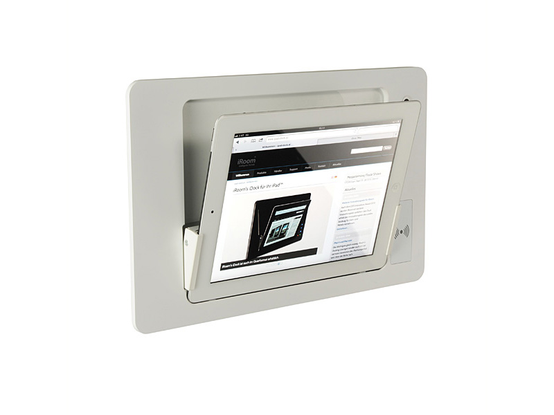 iRoom iDock iPad 4 Dockingstation Motor 230V Querformat Alu, weiß